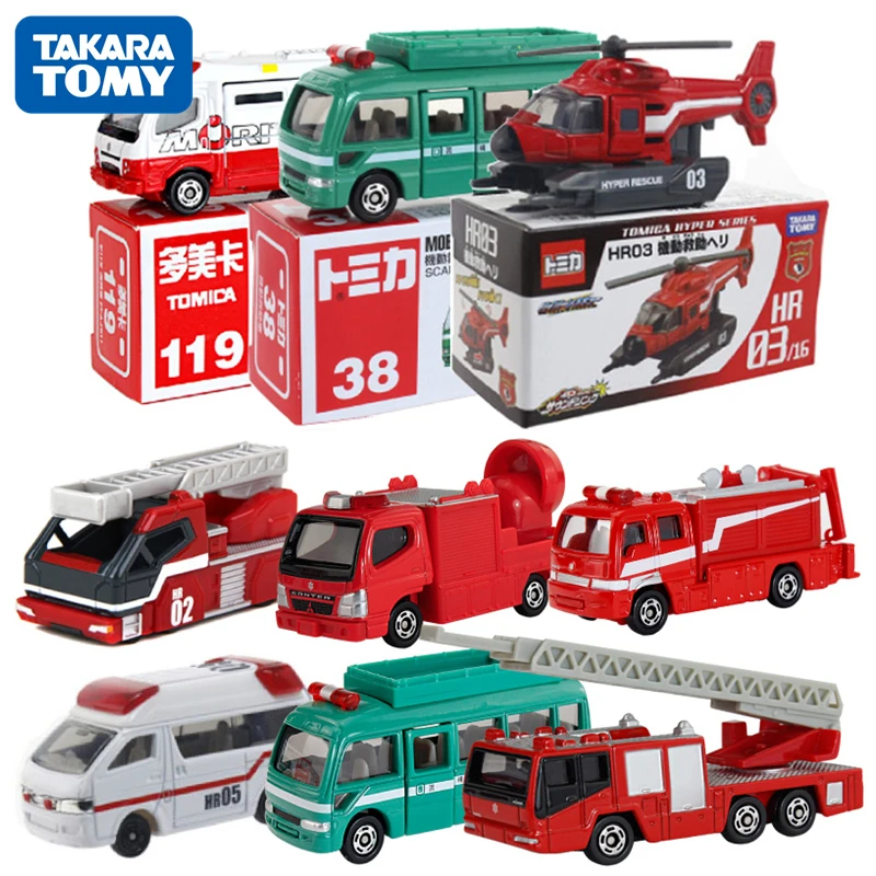 

Подлинная лестница TOMY, пожарная машина, модель из сплава, транспортные средства скорой помощи, Экскаваторные украшения, детские игрушки, На...