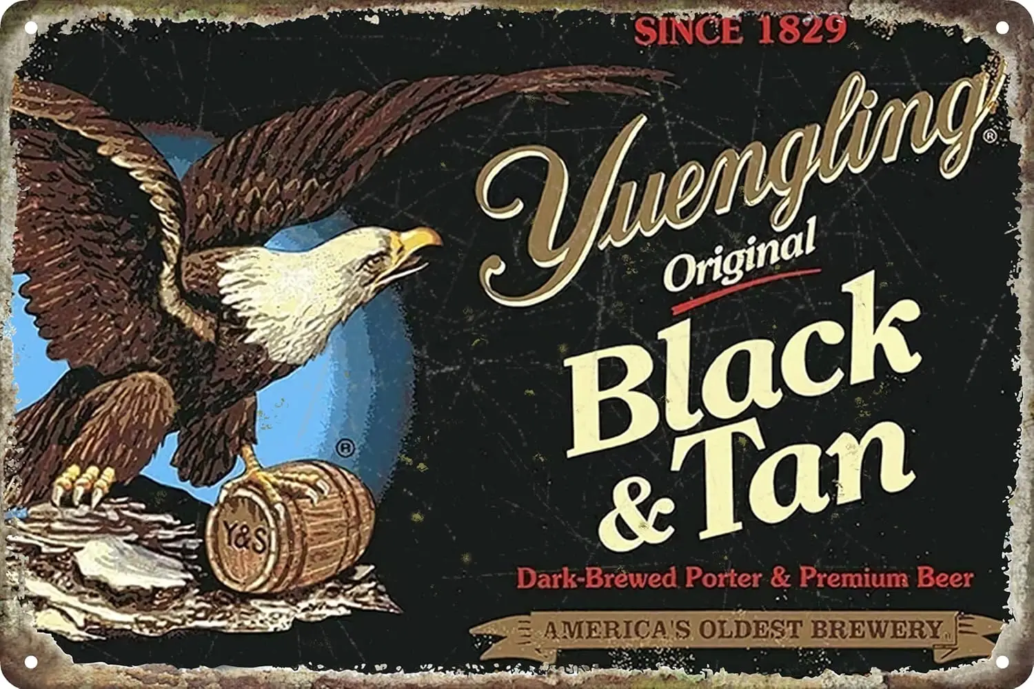 Винтажная жестяная металлическая вывеска Yuenglings пластина настенный