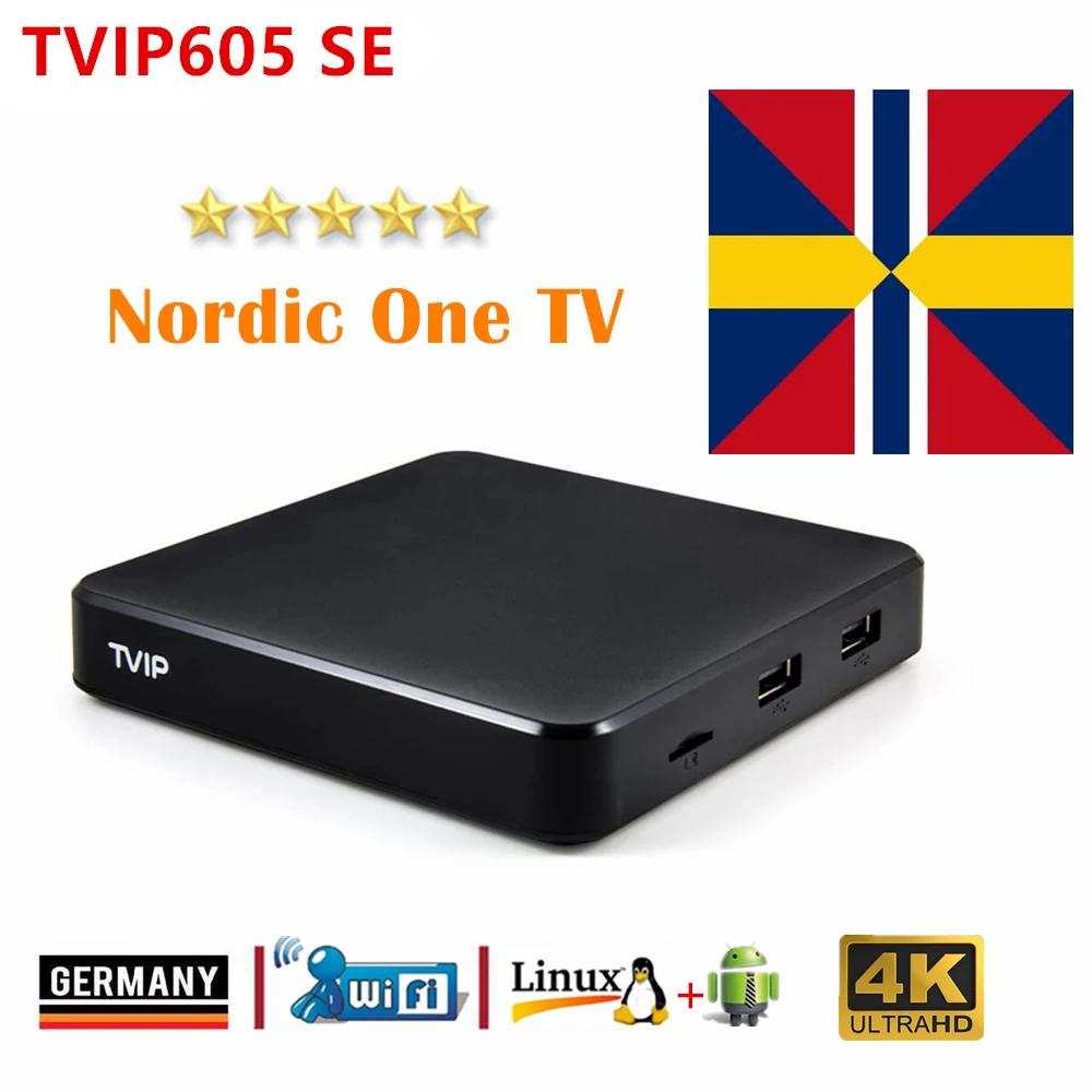 Aamzing Arrival tvip605 SE Nordic One Smart tv box Android &amp Linux OS 5G Dual WiFi 4K Scandinavian Sweden Set Top Box tvip
