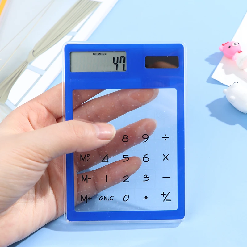 1Pc Portable Transparent Cartoon 8-Digit Calculator Solar Energy Mini Portable Calculator For Office School Stationery