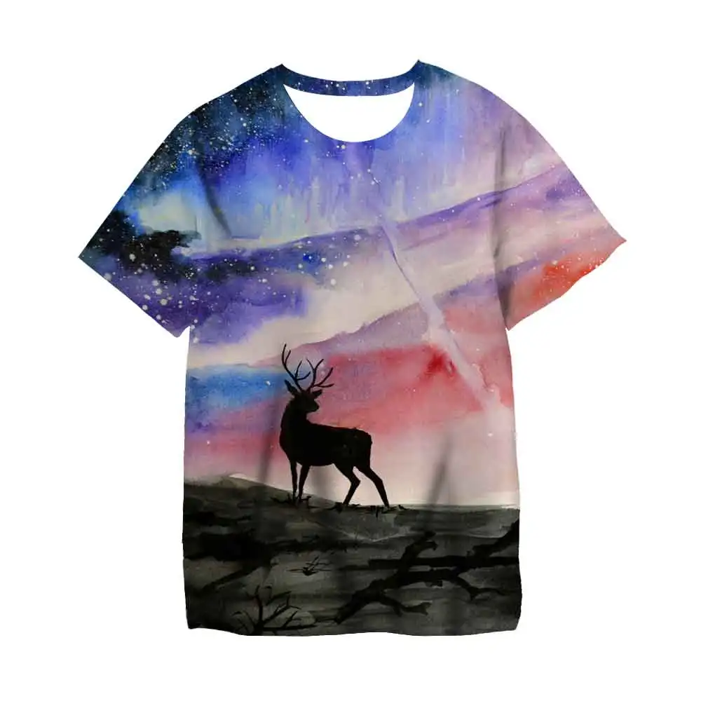 

Casual Kid's Tops Camo Hunting Animal Deer Head 3D T-shirt Fashion Streetwear Boy Girl Short Sleeve Tee Tshirt