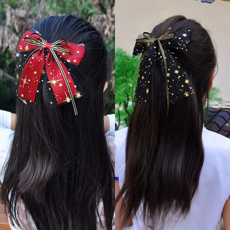 

Colorful Children Ribbon Hair Bows Clips Lolita JK Vintage Bowknot Top Hairpin Cute Girls Headdress Hair Accessories for Women