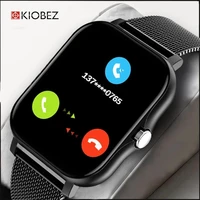 kiobez 2022 new bluetooth answer call smart watch men full touch dial call fitness tracker ip67 waterproof smartwatch men women