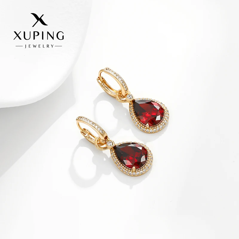 Xuping European and American Summer High Sense Drop-shaped Earrings Women Micro Inlaid Fashion Retro Tempera...