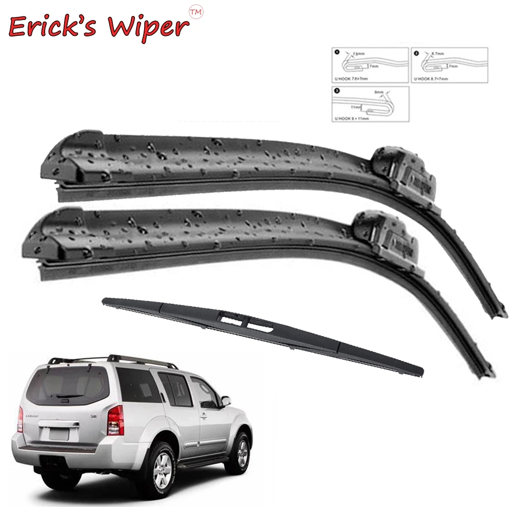 

Erick's Wiper Front & Rear Wiper Blades Set For Nissan Pathfinder R51 2005 - 2012 Windshield Windscreen Window 24"+18"+12"