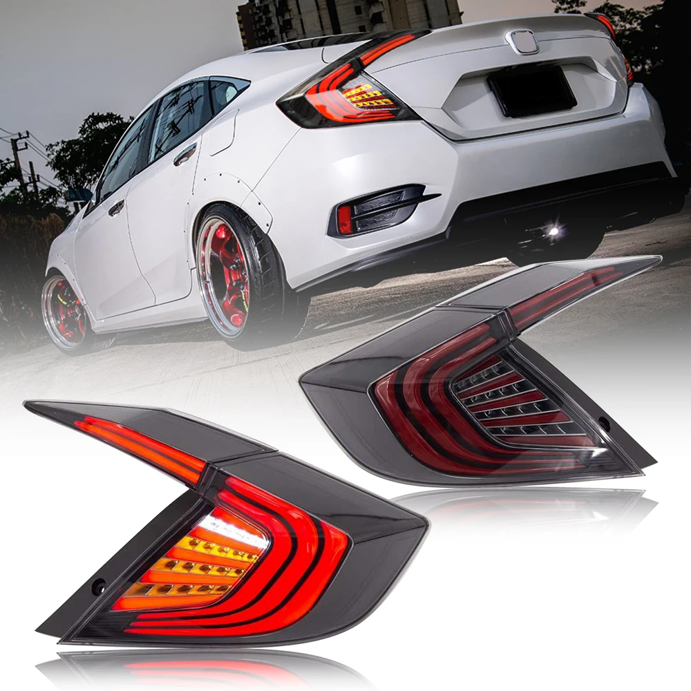 Автомобильные задние фонари для Honda Civic s 2006-2020, светодиодсветильник фары в сборе, последовательный динамический сигнал поворота, двойные задние фонари