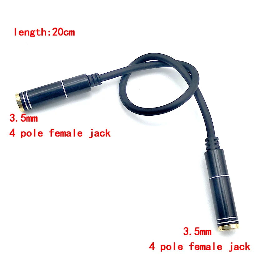 

Audio Extension jack Female to Female aux Extended Cable jack 3.5mm To 3.5mm 4 pole male To male Speaker Audio Cable connector