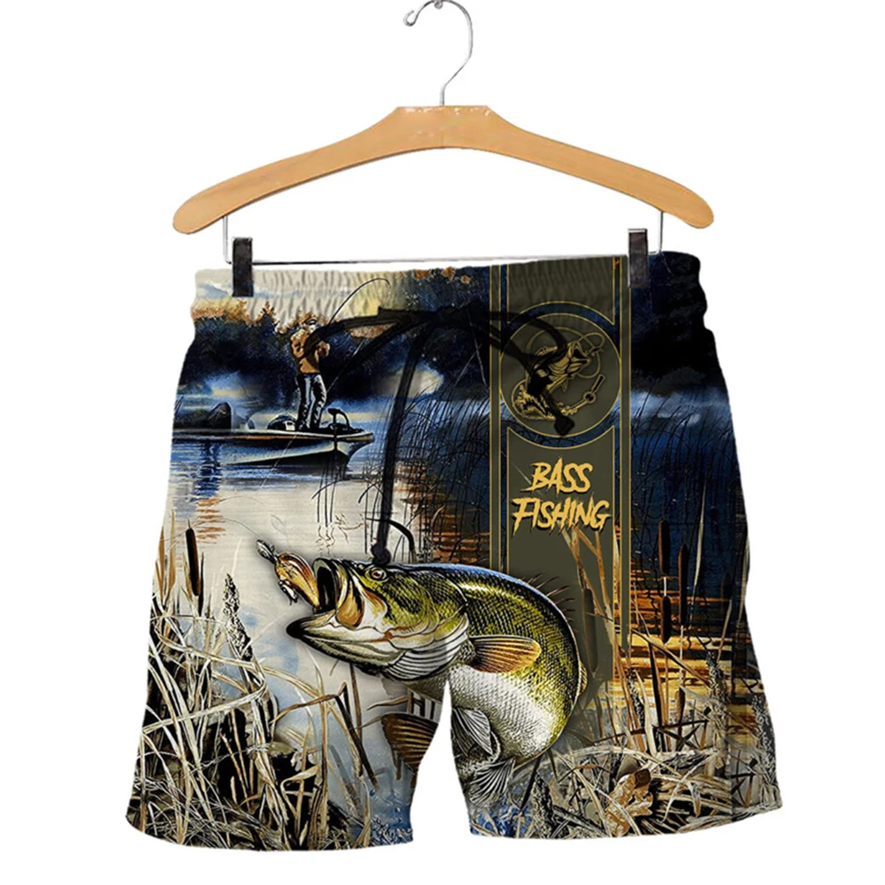

CLOOCL Men Shorts Bass Fishing 3D All Over Printed Beach Shorts Men Women Hip Hop Style Summer Cozy Streetwear Casual Shorts
