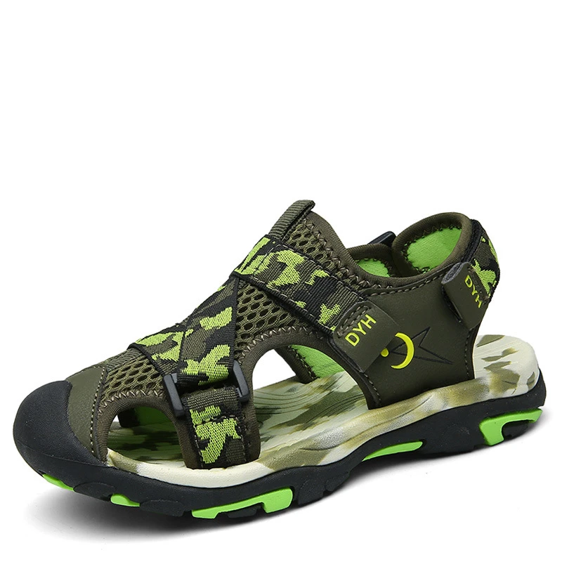 

Летние пляжные сандалии для мальчиков, детская обувь с закрытым носком, спортивные босоножки для мальчиков, Размеры 26-37