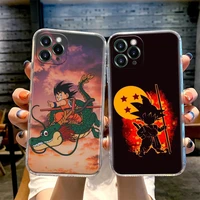 cute dragonball z phone case for iphone 11 12 13 pro max xr xs x 8 7 se 2020 6 plus cute clear soft tpu cover cartoon goku anime