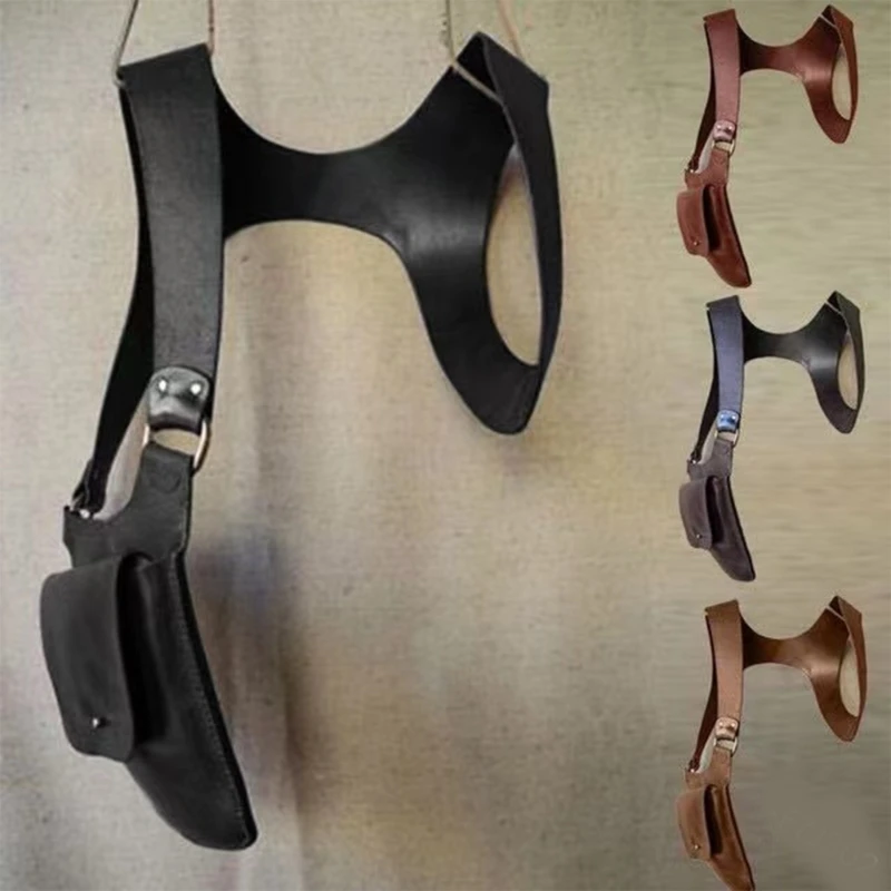 Средневековая винтажная сумка через плечо для мужчин и женщин с двойным плечевым