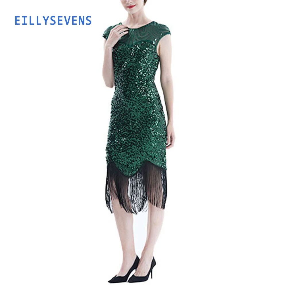 

Женское платье с блестками, зеленое бальное платье в стиле пэчворк, женская одежда для клуба