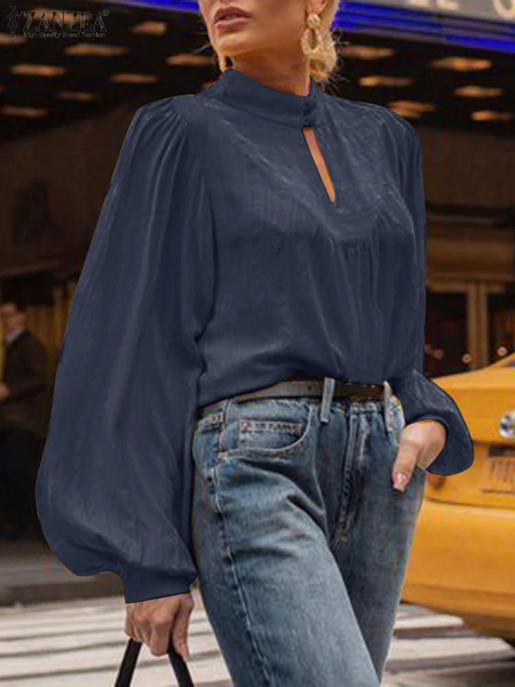 

ZANZEA Women Long Sleeve Office Shirts Spring Fashion Solid Color Blouse Tunic Tops Casual Work Shirt Blusas Female Mujer 2023