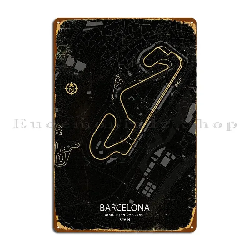 Barcelona Circuit Металлическая табличка Плакат Дизайн Кино Настенный декор Оловянная
