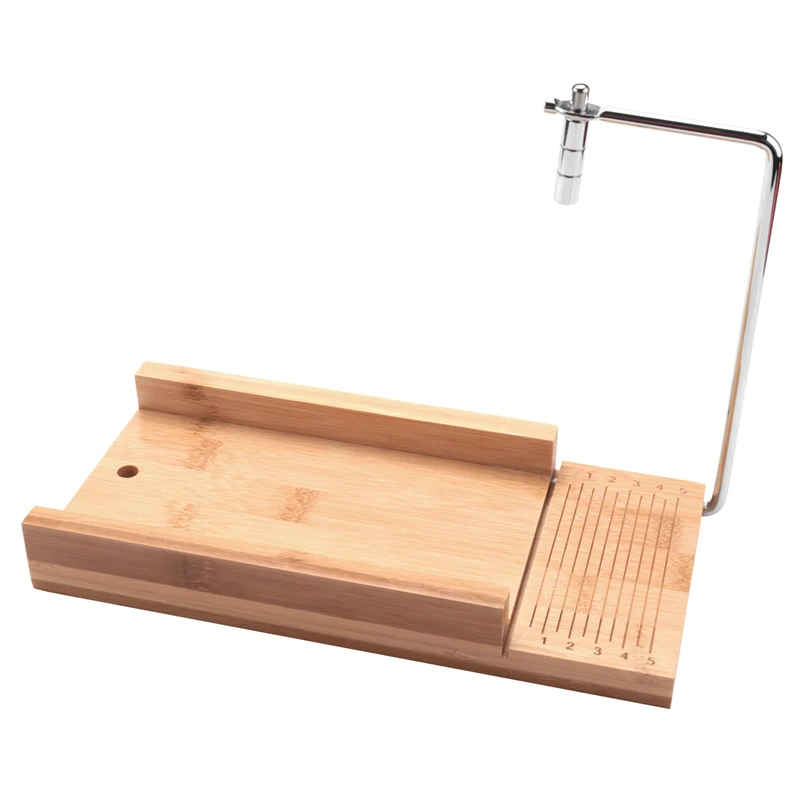 

Нож для мыла из нержавеющей стали и дерева, инструмент для резки свечей, тортов, шоколада с проволочным резаком для изготовления рождествен...