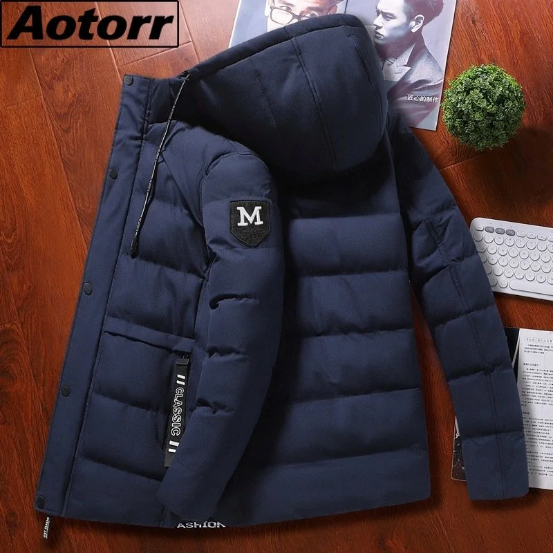 

Brand Winter Thick Down Jacket Men Warm Cotton Duck Down Coat Fashion Mens Casual ded Parka Windproof Male Slim Outerwear 5XL
