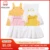 Детское платье, Новинка лета 2022, Модное детское платье для девочек, детское платье из чистого хлопка, однотонное платье принцессы на бретелях - изображение