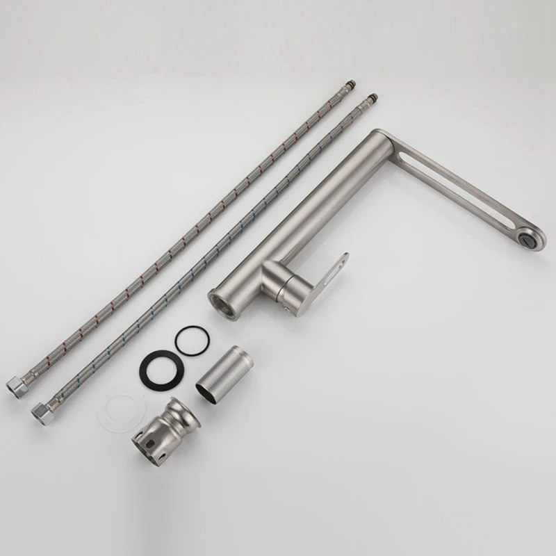 Акция! Смеситель из нержавеющей стали с одной ручкой вращающийся на 360 ° |