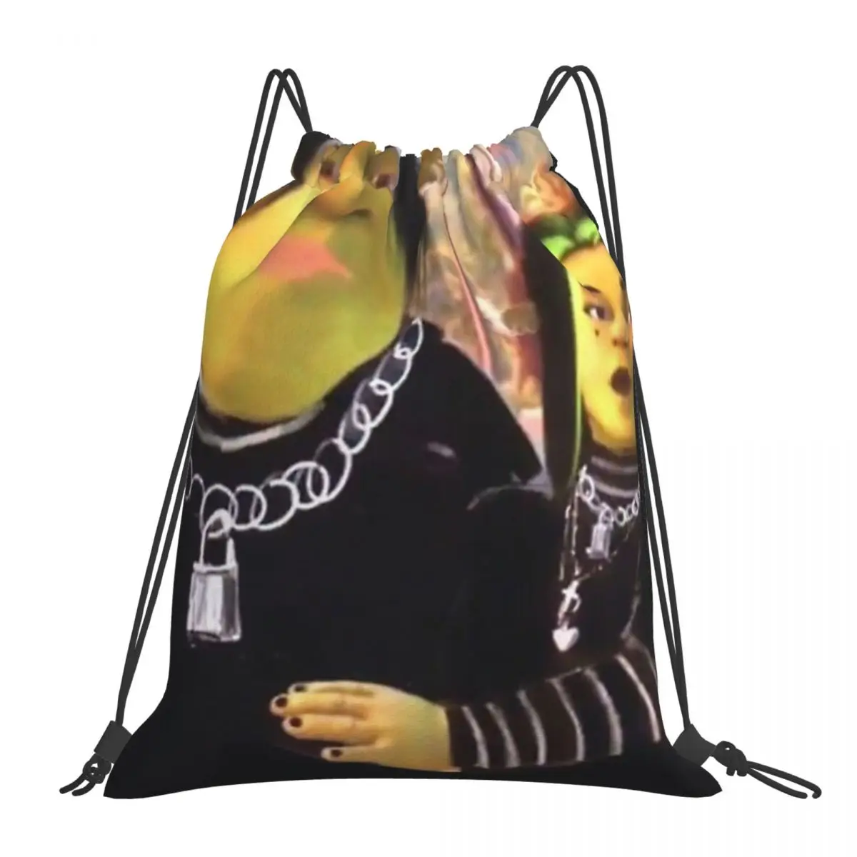 

Eboy Shrek And Egirl Fiona Backpacks Multi-function Portable Drawstring Bags Drawstring Bundle Pocket Sports Bag Book Bags