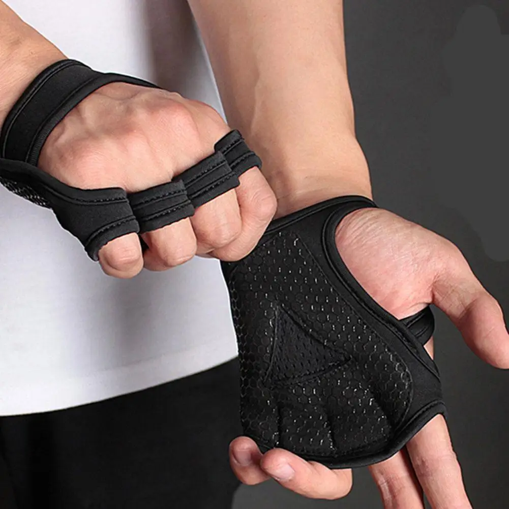 

1 Pairs Weightlifting Training Gloves For Men Women Fitness Sports Body Building Gymnastics Gym Hand Wrist Palm Protector G T8L4