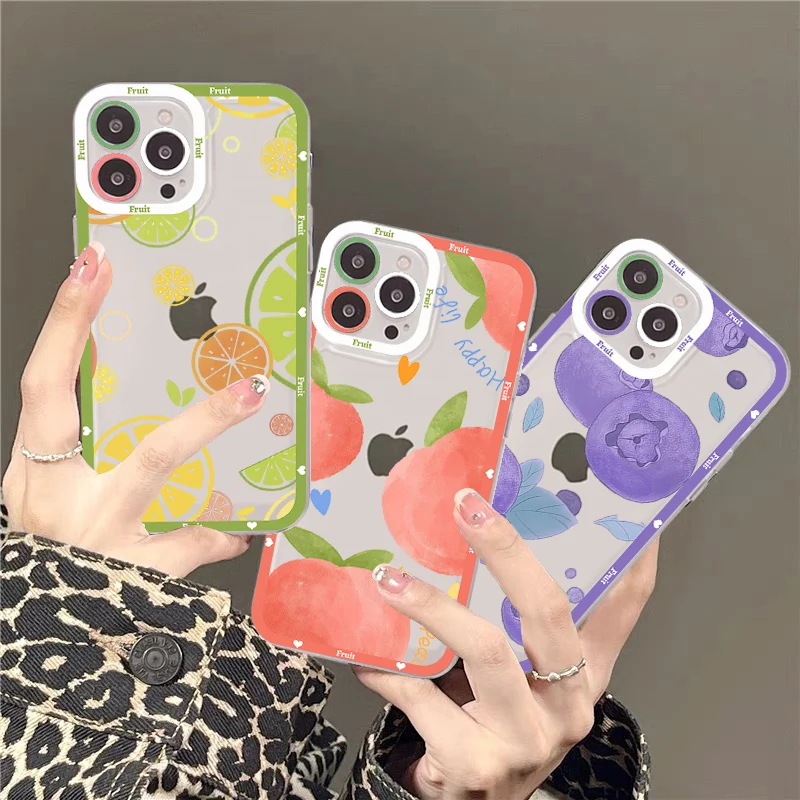 

Summer Fruit Phone Case For IPhone 14 13 12 11 Pro Max Mini X Xs XR 6 7 8 Plus SE 2020 Transparent Case