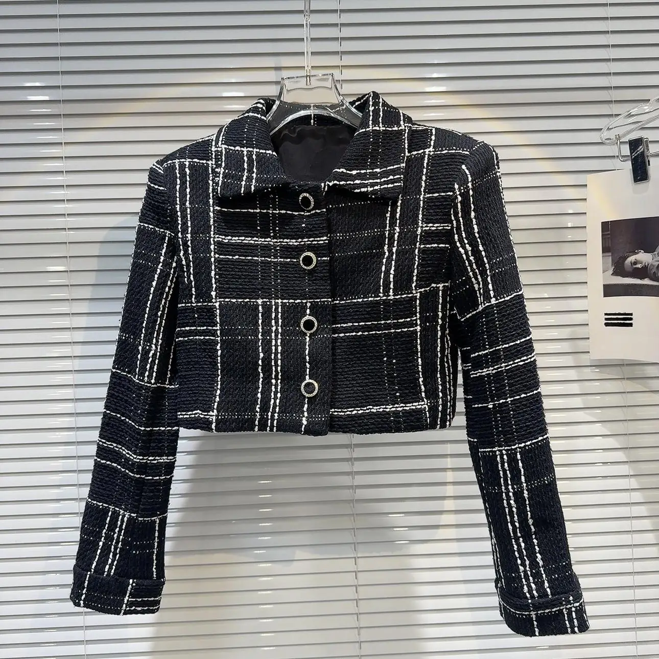 Та же модель что и Online Celebri 2024 новинка зимы изящный клетчатый твидовый костюм