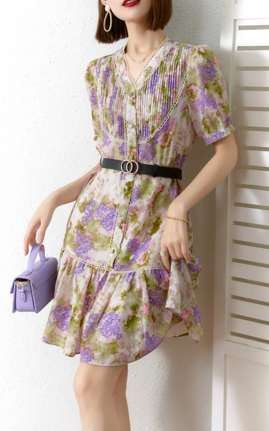 

Женская одежда весна-лето 2023, Модное Новое Цветочное платье L