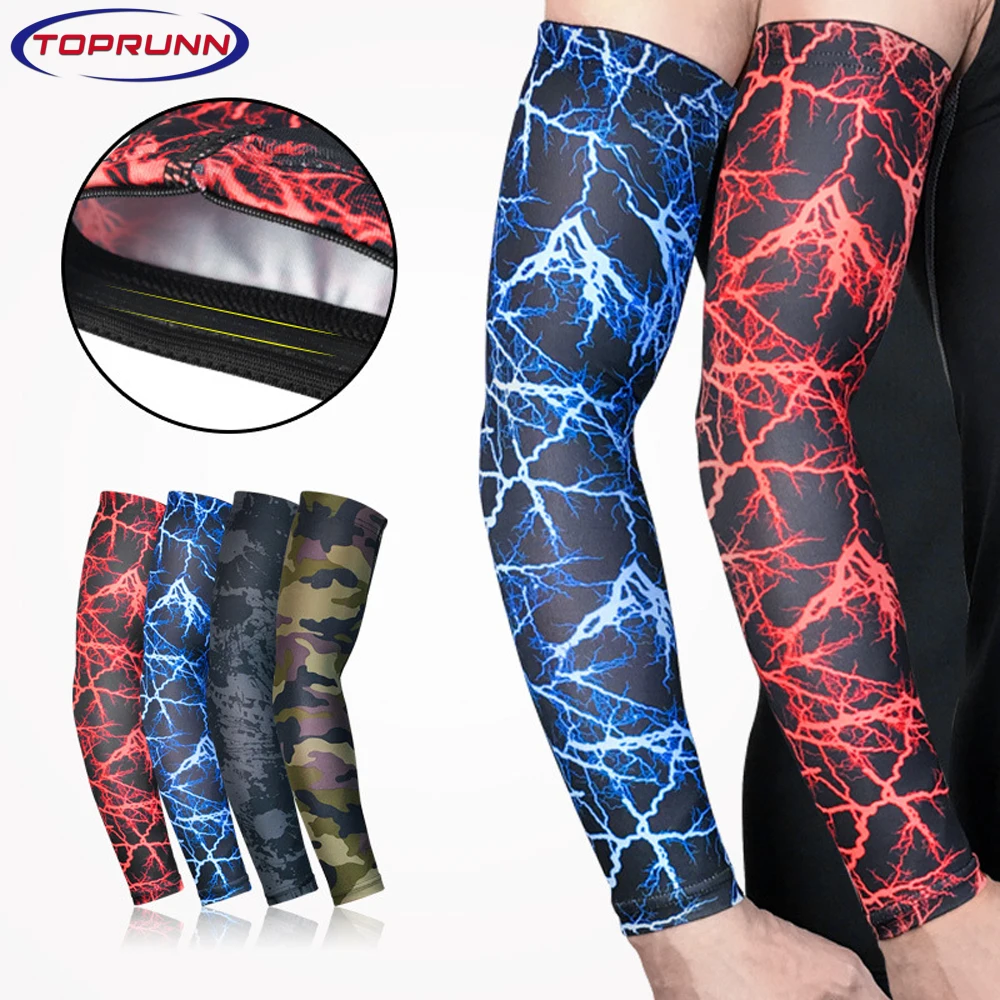 

1Pcs Breathable Quick Dry UV Protection Running Arm Sleeves Basketball Elbow Pad Fitness Armguards Sports Cycling Arm Warmers