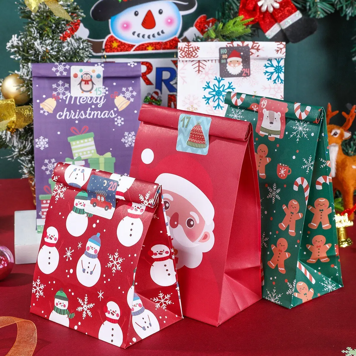 

Набор Подарочных Коробок На Рождество — 8/12 Шт. Корзин Из Крафт-бумаги Для Упаковки Конфет, Печенья, Закусок