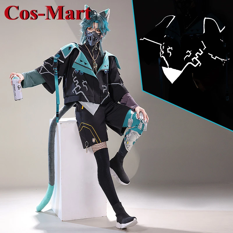 

Cos-Mart Hot Game Genshin Impact Xiao Cosplay Costume Reflective Fabric Coat Hoodie Activity Party Role Play Clothing New