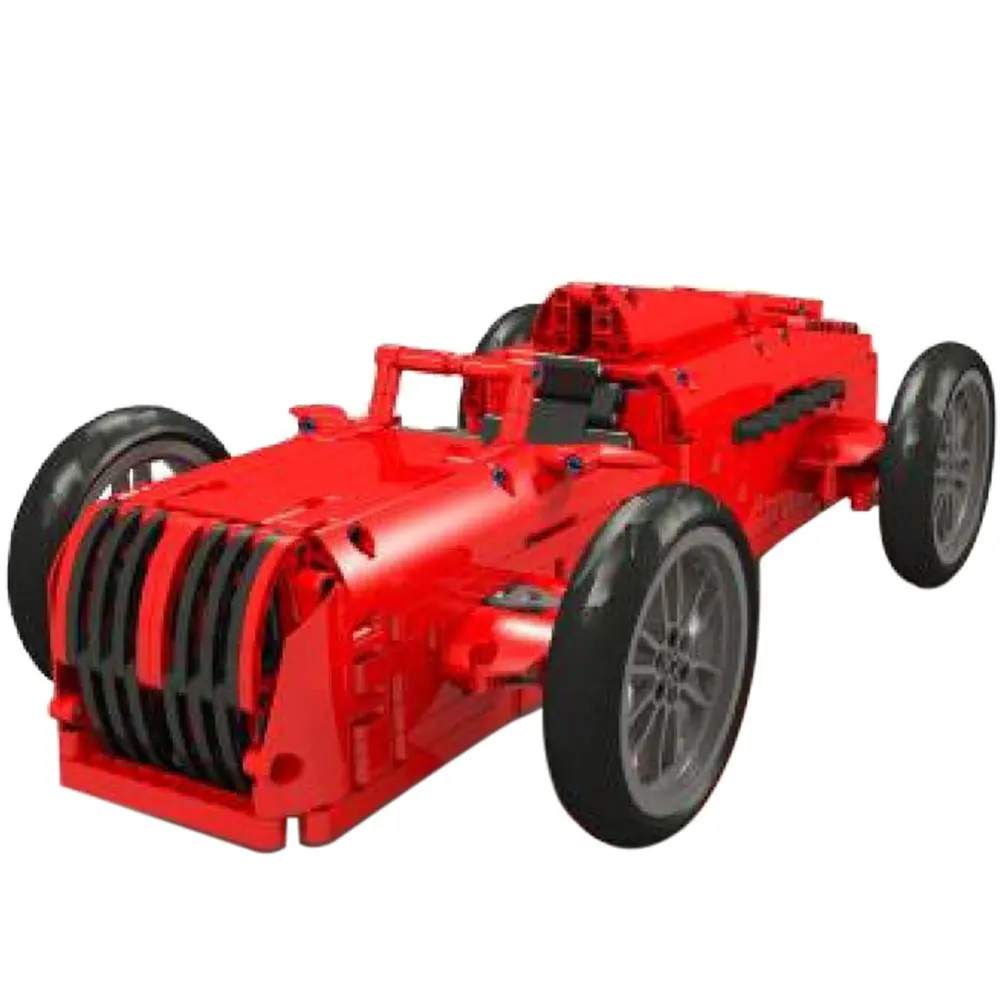 

MOC-5370-Red Road Racer Building Block Model Supercar Red Retro Race Car Rear Wheel Drive Brick Children Boy Birthday Gift