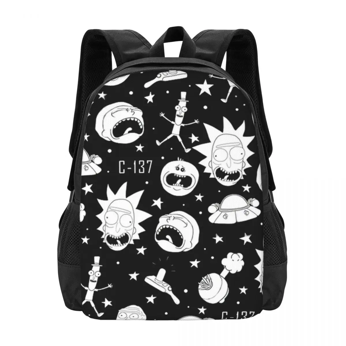 Black And White Adult Animated Comedy Pattern Backpack for Girls Boys Travel RucksackBackpacks for Teenage school bag