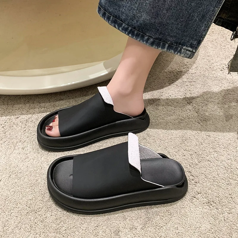 2023 New Women's Slippers Summer Beach Slippers for Women Fashion Soft Anti Slip Shoes Simple Solid Shoes Female Zapatillas De