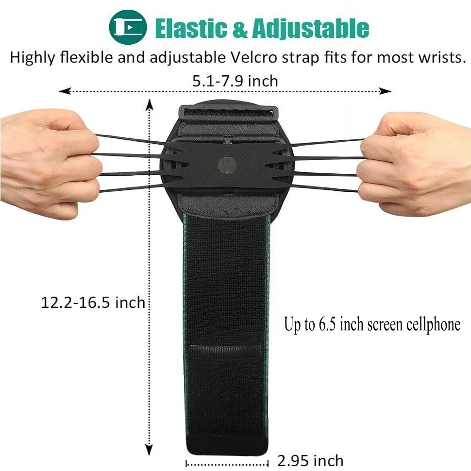 Workout Phone Armband for iPhone Xs Max Xr X 7 8 180° Rotatable Wristband for Samsung Galaxy for Huawei Jogging Running Cycling