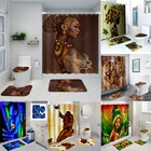 Водонепроницаемая душевая занавеска для ванной комнаты, набор африканских девушек, нескользящий коврик для ванной, коврик, ковер, чехол на сиденье унитаза, для купания, домашний декор