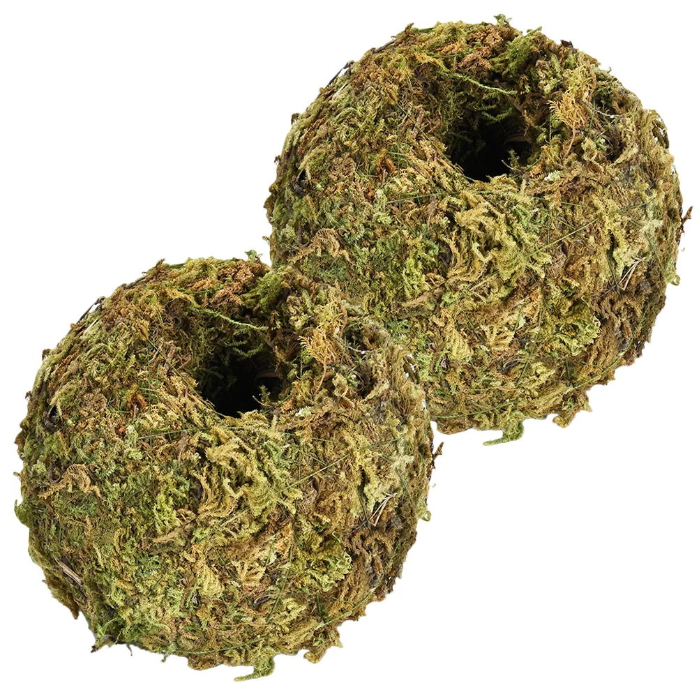 

2 Pcs Garden Planters Natural Flower Pot Decorative Flowerpot Moss Ball Home Japanese-style Household