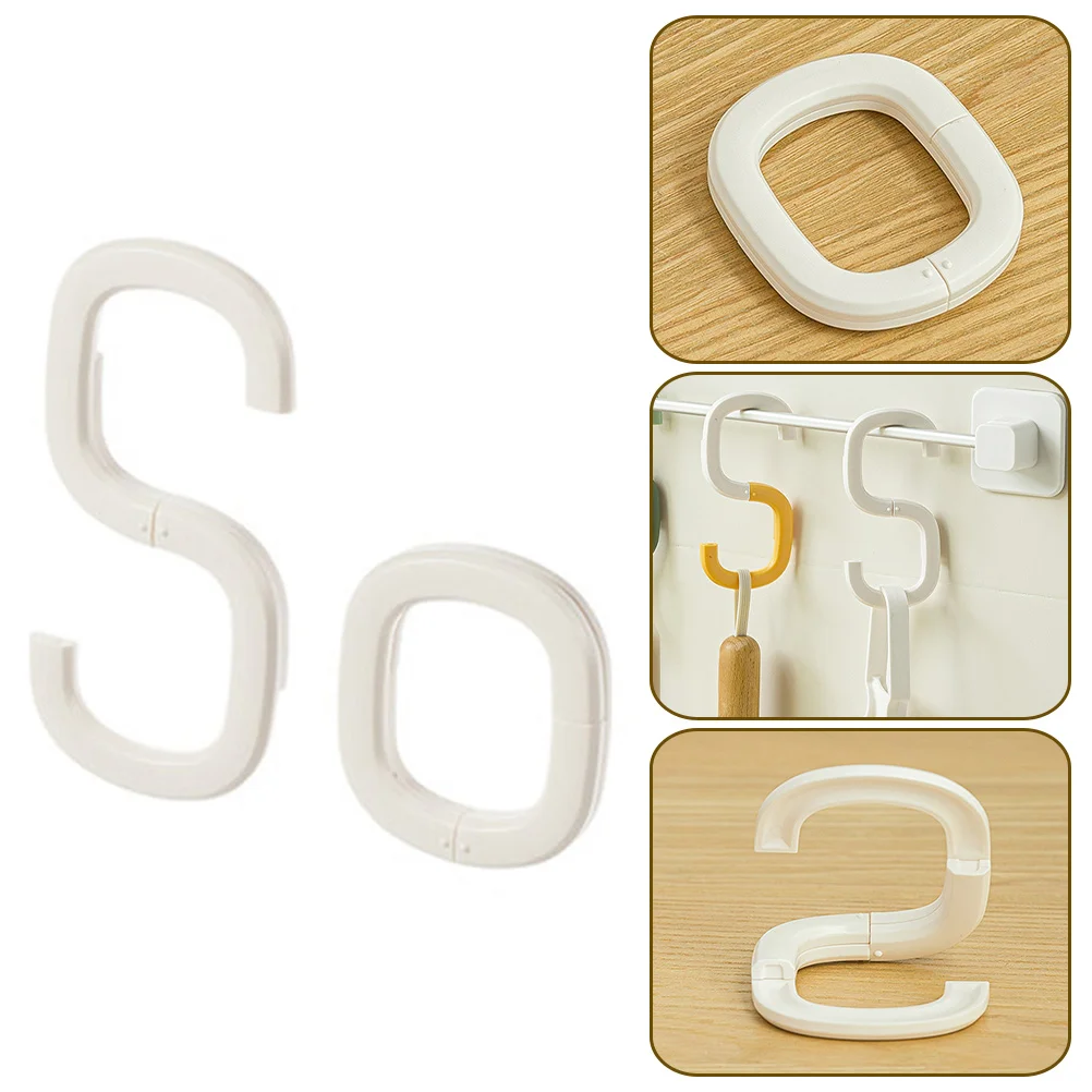 

2Pcs Kitchen Utensil Hanger Foldable S-Shape Hooks Multi-Functional Portable Hook