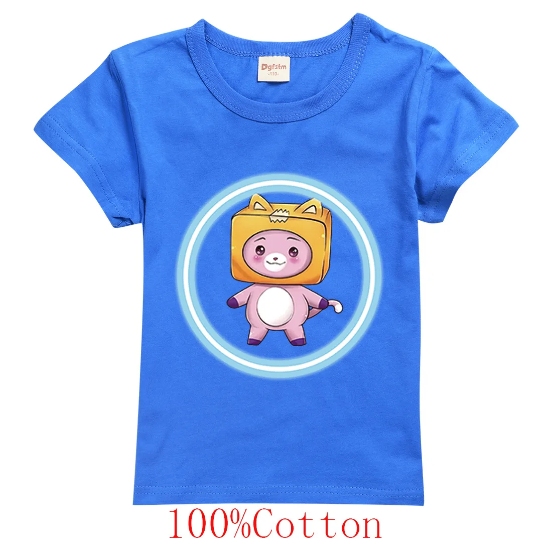 

2-16Years Happy Rocky and Foxy Clothes Kids Lanky Box T-Shirt Girls Funny Tshirt Kawaii Boys Striped Short Sleeve Summer T Shirt