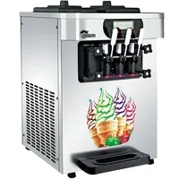 18-22L/H  Hot sale gelato table top mini soft ice cream milkshake vending machine 3 Flavors Ice Cream Maker