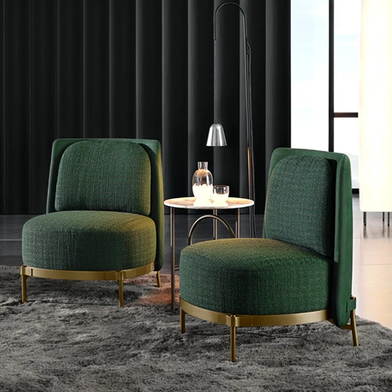 

Customized Nordic Light Luxury Sofa Simple Houndstooth Beauty Salon Sales Office Reception Negotiation Solid Wood Dark Green