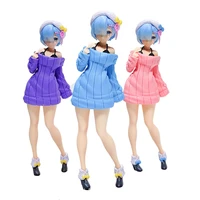 3styles cute rem anime figure re zero starting life in another world knit dress limited colorful model toys children pvc doll