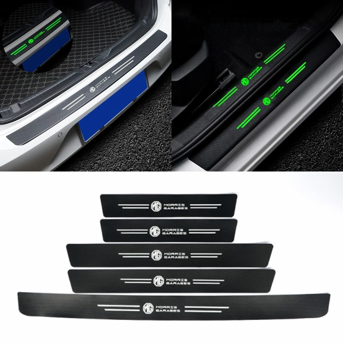 

Luminous Decals Car Door Threshold Protector Stickers for MG Logo Morris Garages 6 3 5 7 TF ZR ZS HS GS GT Hector RX5 RX8