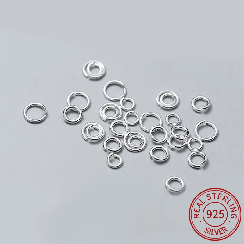 925 Sterling Silver open hoop connectors for Jewelry Making closed link loop diy Charm Accessories Design necklace findings