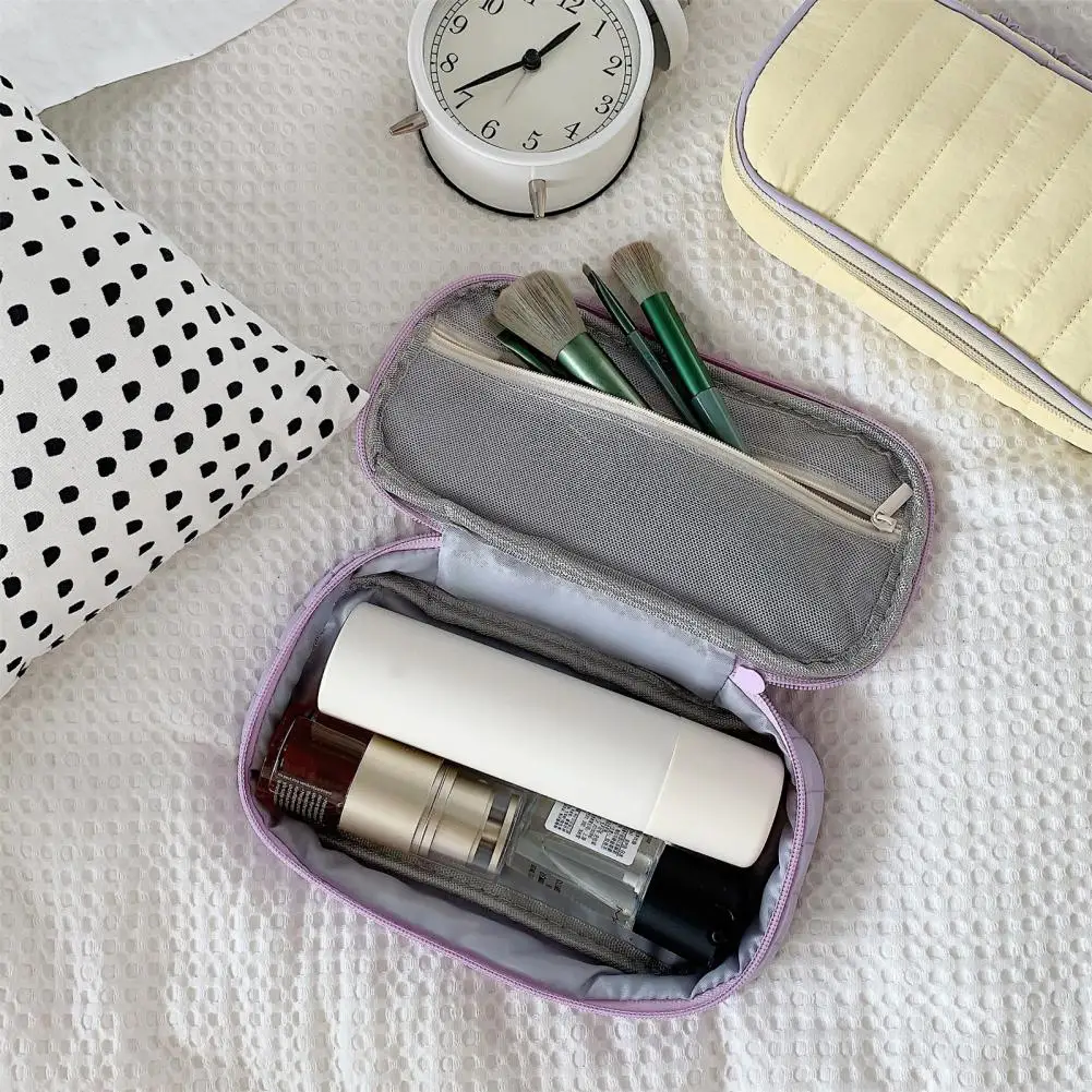 

Стильная сумка для карандашей с гладкой молнией, портативный чехол для карандашей, школьные принадлежности, сумка для канцелярских принадл...