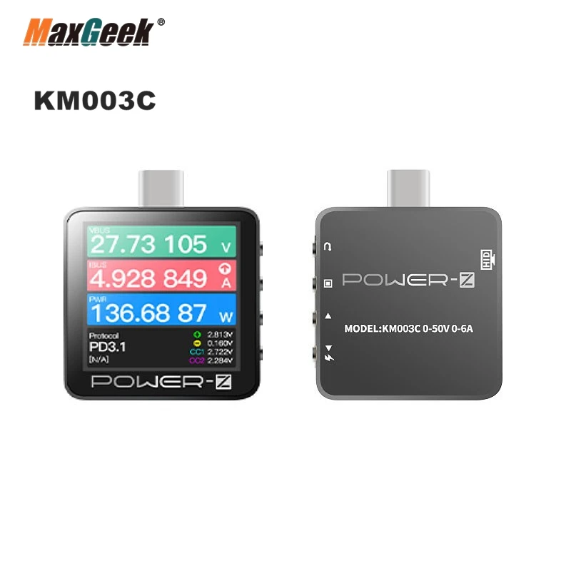 

Вольтметр-Амперметр Mxageek, USB C, PD3.1, 0-50 в, 0-6 А