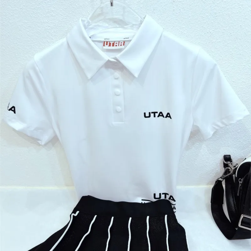 Women's Polo Shirts Sun Protection 4 Buttons Casual Work Quick Dry Short Sleeve Collared Golf Shirt