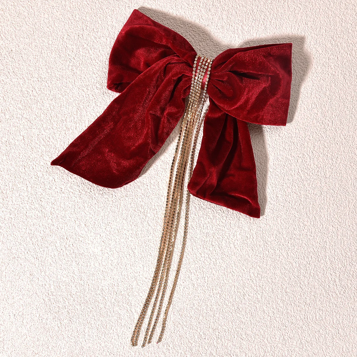

Wine red velvet bow French RETRO art hairpin bridal hairpin