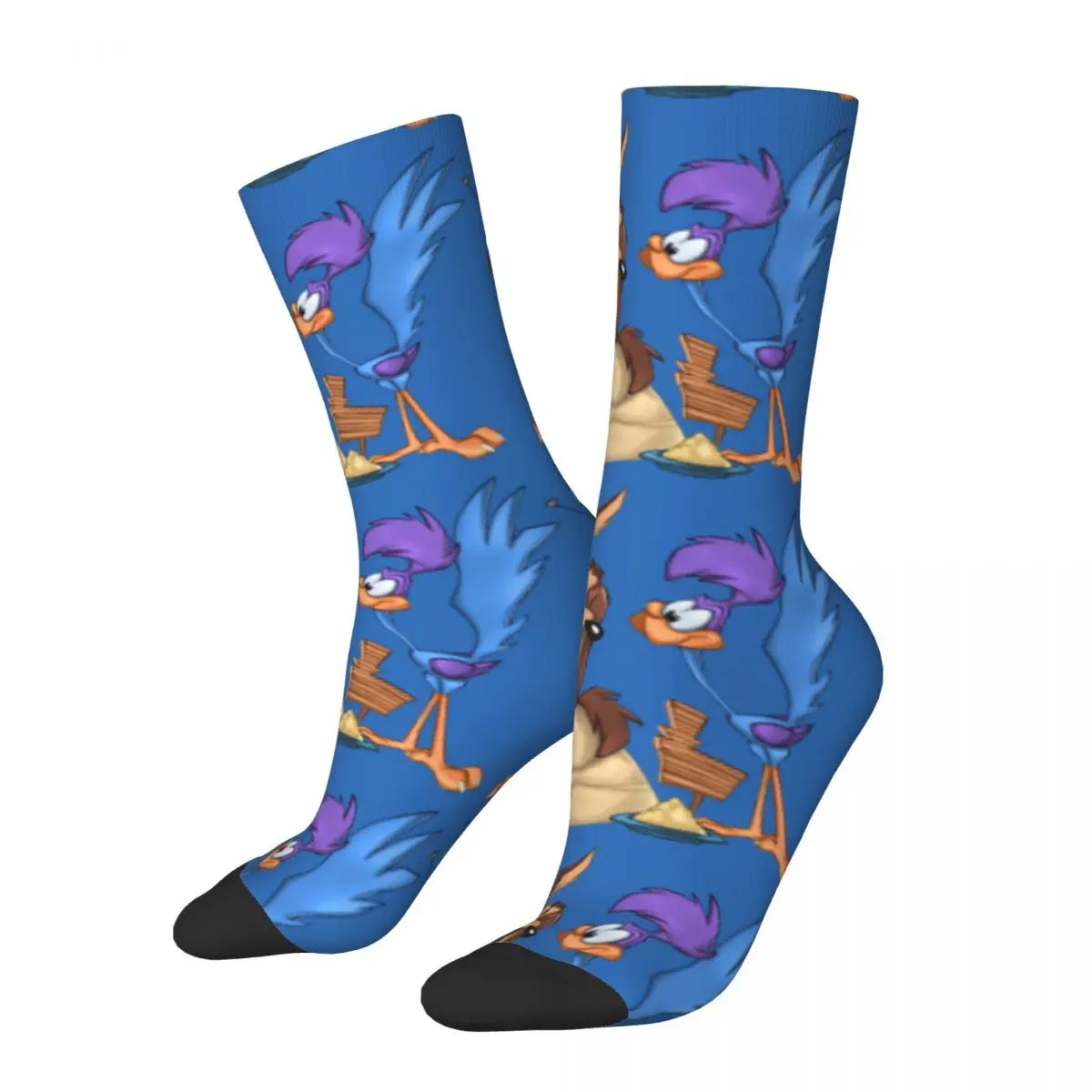 

Happy Funny Men's Compression Socks Control The Remote Retro Harajuku Roadrunner Animation Amusing Fight Hip Hop Crew Crazy Sock