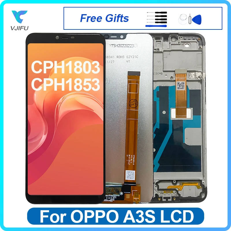 6,2 'оригинальный для OPPO A3S CPH1803 CPH1853 CPH1805 ЖК-дисплей кодирующий преобразователь сенсорного экрана в сборе Замена с рамкой ремонт