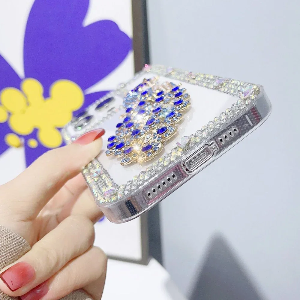 Чехол со стразами для iPhone 15 Pro Max 14 13 12 11 Xs XR 8 7 Plus SE 2020 2022 с бриллиантами телефона